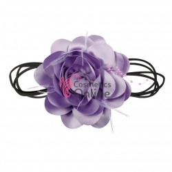 Floare cu snur pentru decor gat sau mana PRL50RR Mov cu perlute